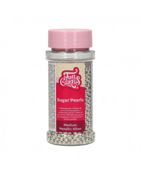 Fun Cakes sprinkles SILVER pearls 4mm