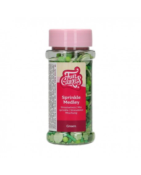 Posypka cukrowa FunCakes, Green Mix Zielony, 65 g