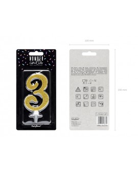 PD 3 ZLATÁ dekorativní svíčka