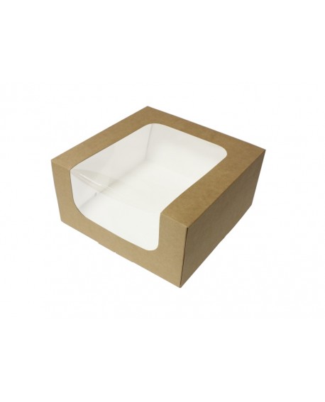 Box 22x22x11 cm KRAFT mit Fenster