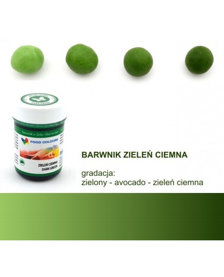 Food colouring gel Food Colours GREEN DARK Ciemna Zieleń