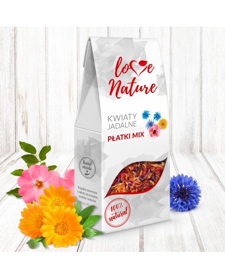 Jedlé květiny Love Nature Petals MIX 16g měsíček, chrpa, růže