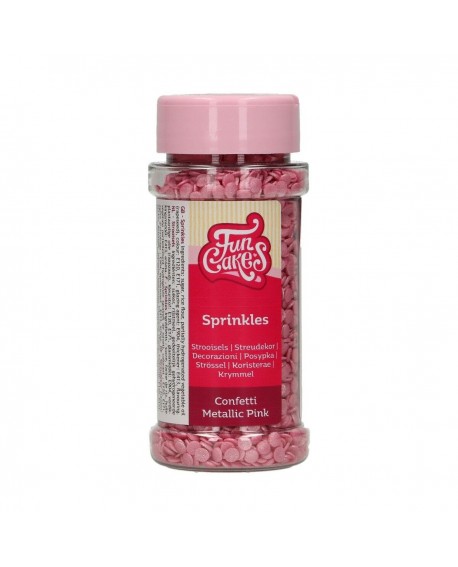 Posypka Fun Cakes Confetti MINI RÓŻOWE 60 g metaliczne