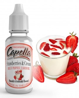 Aromat Capella Strawberries & Cream TRUSKAWKI W ŚMIETANIE