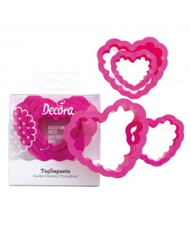 Foremki Decora 4 szt Serca Falowane