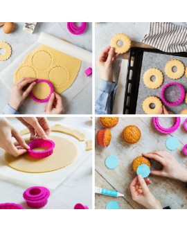 Foremki Decora 6 szt Koła Kółka Okrągłe Falowane