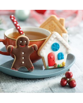 Foremki Decora z odciskiem Świąteczne Domek i Ciastek 2 szt