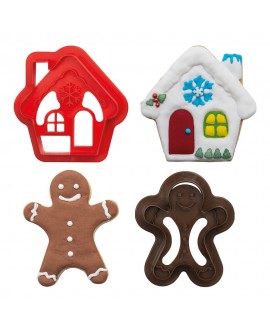Foremki Decora z odciskiem Świąteczne Domek i Ciastek 2 szt