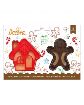 Decora Ausstechformen mit Weihnachtshaus- und Keksmotiv, 2 Stück.