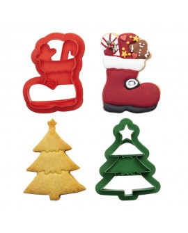 Foremki Decora z odciskiem Świąteczne Choinka i But 2 szt