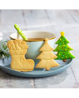 Decora-Formen mit Aufdruck Weihnachtsbaum und Schuh 2 Stück