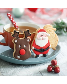 Decora-Formen mit Aufdruck Weihnachten Weihnachtsmann und Decora-Formen mit Aufdruck Weihnachten Weihnachtsmann und