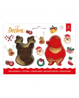 Foremki Decora z odciskiem Świąteczne Mikołaj i Renifer 2 szt