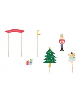 Topper Party Deco WEIHNACHTS-Nussknacker-Set mit 6 Stück
