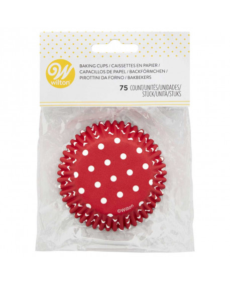 Papilotki Wilton 75 szt CZERWONE W KROPKI