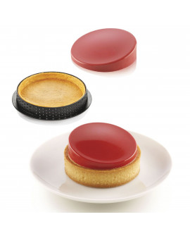 Zestaw do tarty GLAM Rant perforowany + forma silikonowa 7 cm Zestaw 6 szt. Tarta
