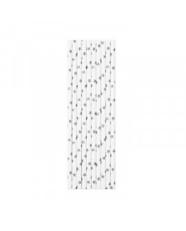 Papierstrohhalme 10Stk Streifen, gold