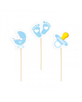 Pikery BABY SHOWER 6 szt. Chłopięce