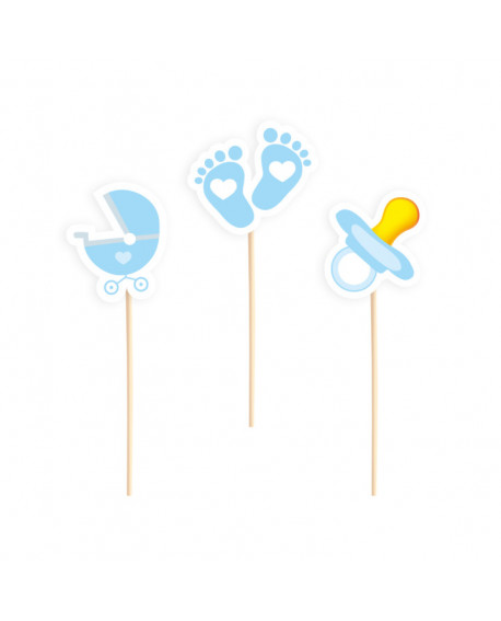 Pikery BABY SHOWER 6 szt. Chłopięce