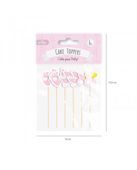 Pikery BABY SHOWER 6 szt. Dziewczęce