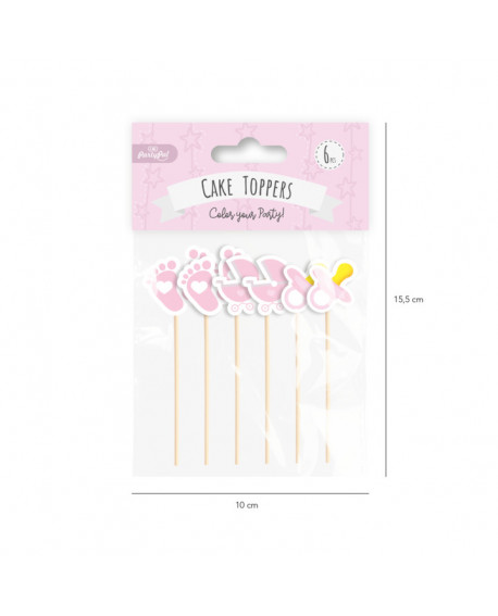 Pikery BABY SHOWER 6 szt. Dziewczęce