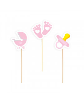 Pikery BABY SHOWER 6 szt. Dziewczęce