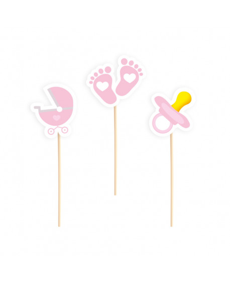 Pikery BABY SHOWER 6 szt. Dziewczęce