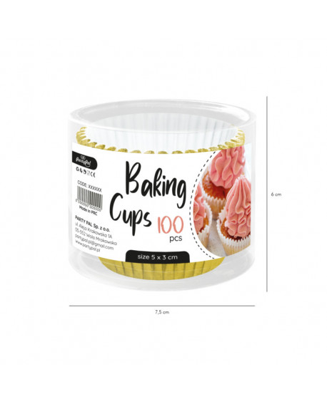 Формочки для кексів ПП, 100 шт., фольговані ЗОЛОТИСТІ