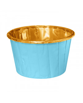Cupcake betétek, 20 db, kék és arany