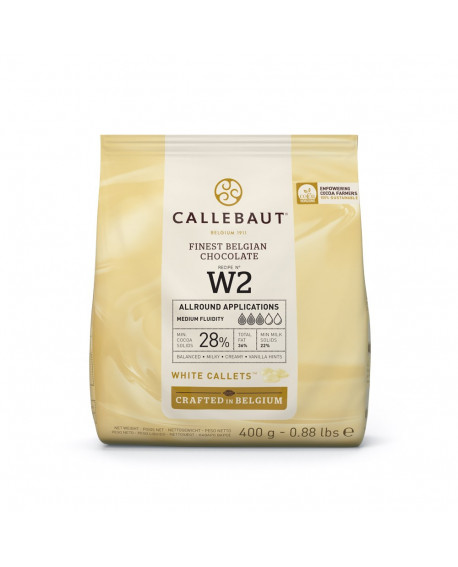 Callebaut čokoládové kapky bílá čokoláda W2 400 g