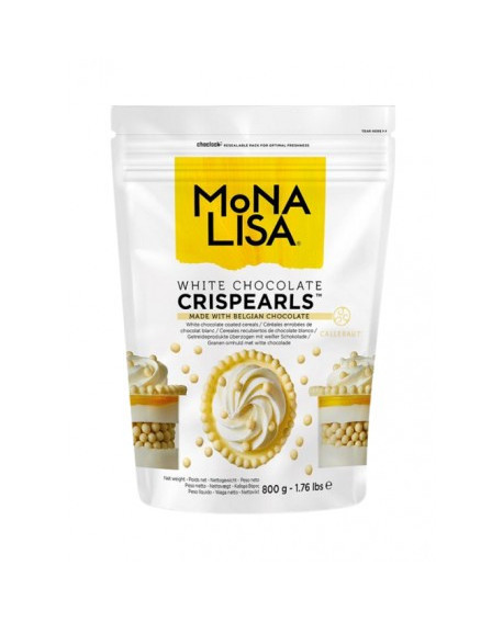 Mona Lisa Crispearls Callebaut Streusel 800g Weiße Schokolade