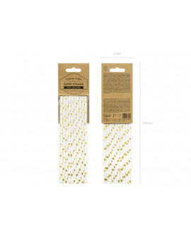 Papierstrohhalme 10Stk Streifen, gold Papierstrohhalme 10Stk Streifen, gold