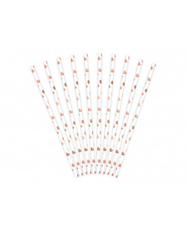 Papierstrohhalme 10Stk Streifen, gold