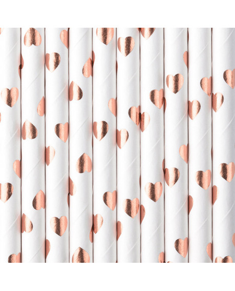 Papierstrohhalme 10Stk Streifen, gold