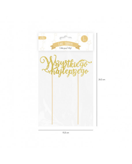 Topper LOVE - gold Tortendeko