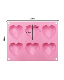 Forma silikonowa Serca Origami 6,5 cm 6 gniazd