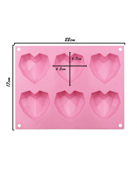 Forma silikonowa Serca Origami 6,5 cm 6 gniazd