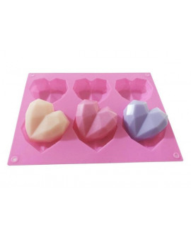 Forma silikonowa Serca Origami 6,5 cm 6 gniazd