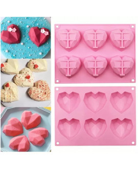 Forma silikonowa Serca Origami 6,5 cm 6 gniazd