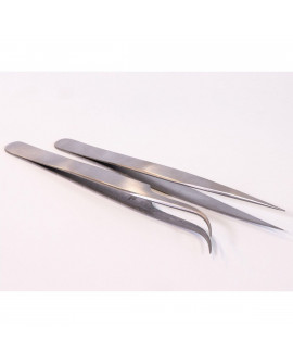 Dekofee gebogene und gerade Pinzette aus Edelstahl 12 cm