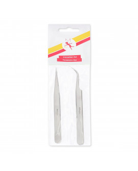 Dekofee gebogene und gerade Pinzette aus Edelstahl 12 cm