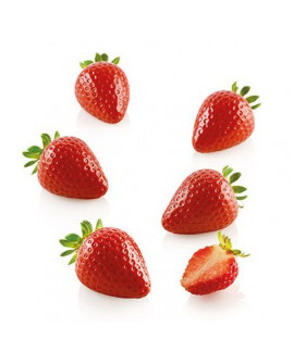 Forma silikonowa 3D Silikomart TRUSKAWKA 15 gniazd + wykrawaczka monoporcje