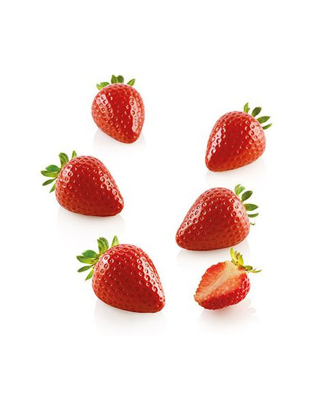 3D silicone mold Silikomart STRAWBERRY 15 slots + monoportion cutter