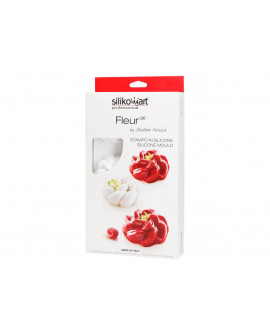 Forma silikonowa 3D Silikomart FLEUR 6 gniazd + tacki monoporcje