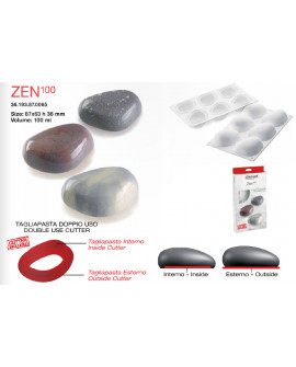 Forma silikonowa 3D Silikomart ZEN 6 gniazd + wykrawaczka monoporcje