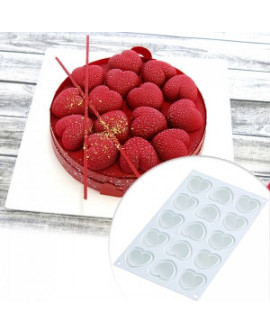 3D silicone mold Silikomart CUPIDO 15 sockets + heart cutter monoportions