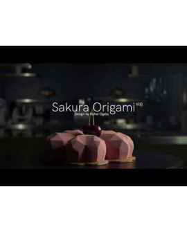Forma silikonowa 3D Silikomart SAKURA ORIGAMI + wykrawaczka Serce monoporcje