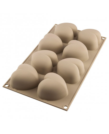Forma silikonowa 3D Silikomart Cuoricino 8 gniazd Serce monoporcje