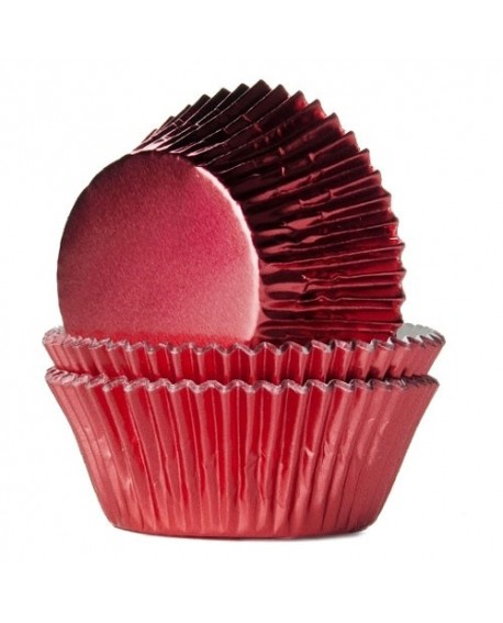 Papilotki House of Marie foliowane czerwone 24 szt.