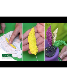 Forma silikonowa Katy Sue Pióra Piórka + odciskacz